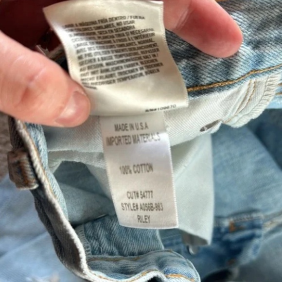 AGOLDE WOMENS HIGH RISE CROPPED ANKLE LENGTH LIGHT WASH DENIM 29 RILEY SHATTER - Picture 2 of 5